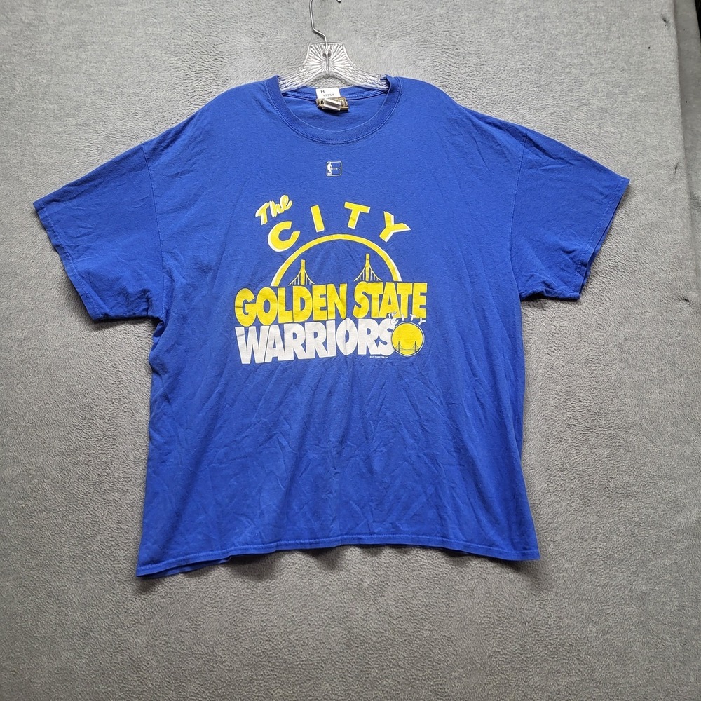 Golden State Warriors Men Shirt 2XL Blue Hardwood Classics Sports Logo Short